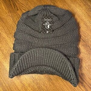 NWT, Unisex Grey Beanie with Brim